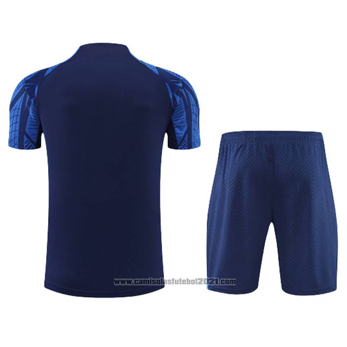 Fato de Treino Franca Manga Curta 2022-2023 Azul - Calcas Curta